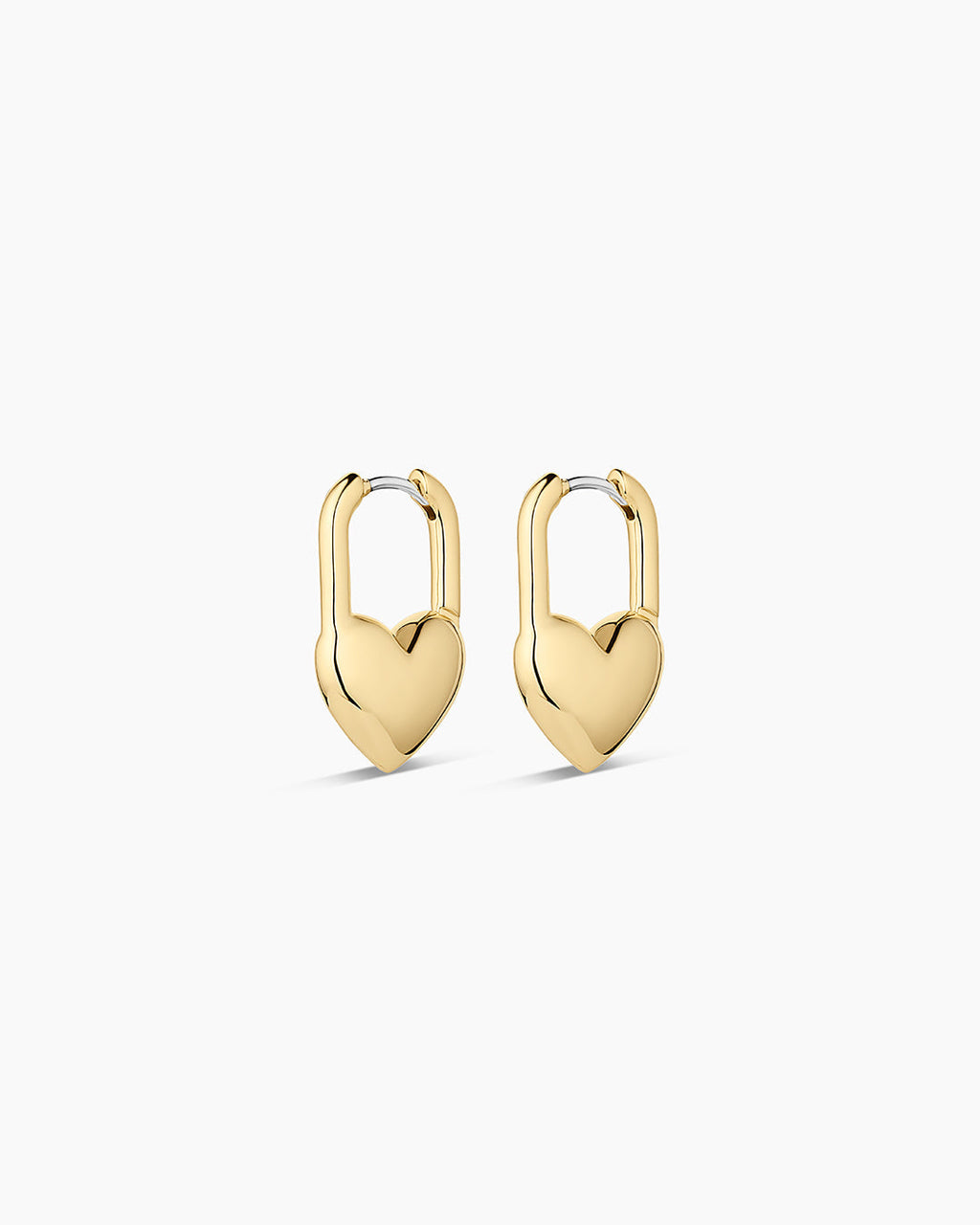 Heart Padlock Huggies || option::18K Gold Plated