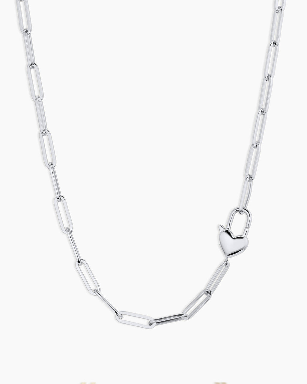 Heart Padlock Necklace || option::Silver Plated