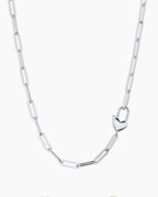 Heart Padlock Necklace || option::Silver Plated
