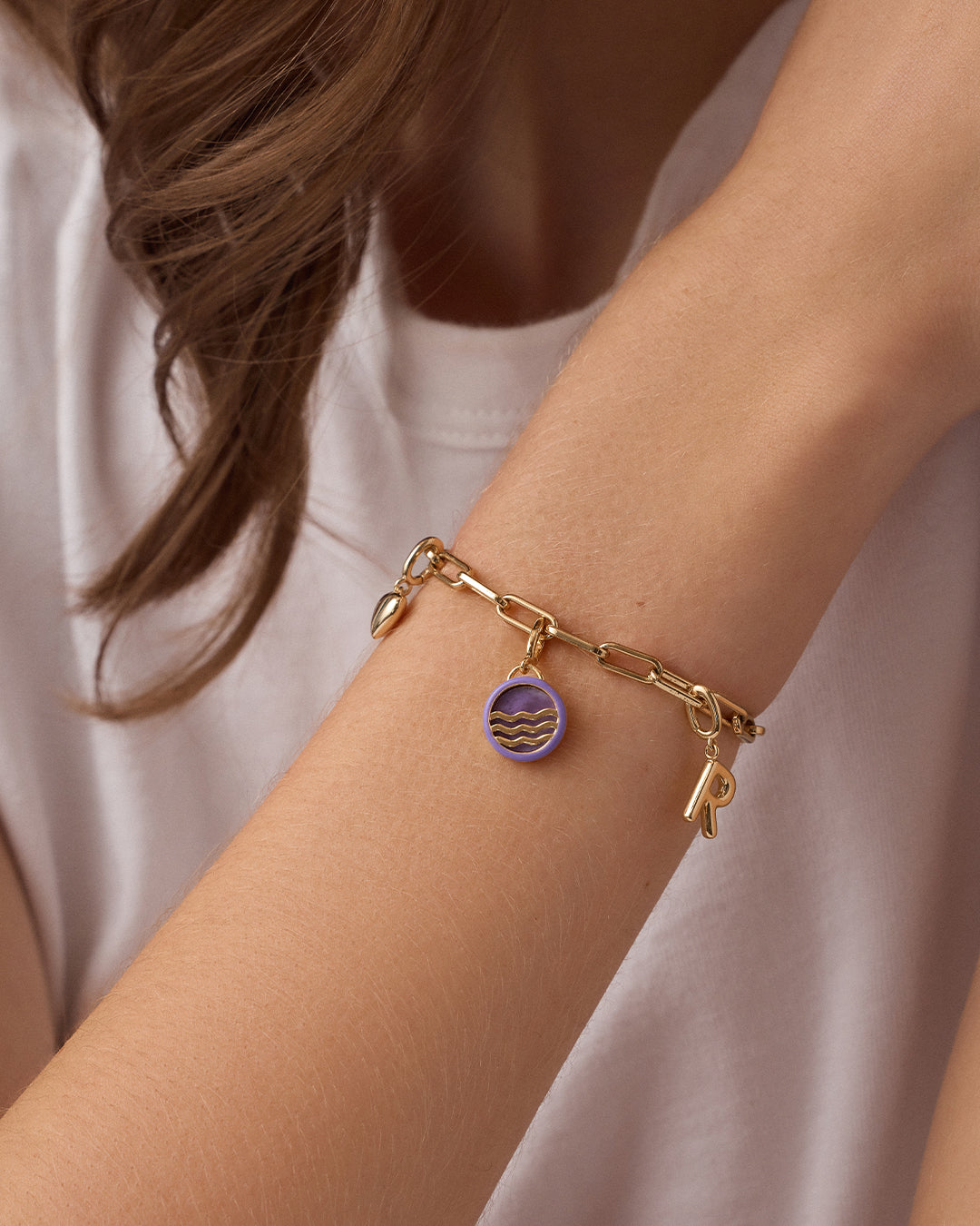 Power Gemstone Tranquility Parker Charm || option::18K Gold Plated
