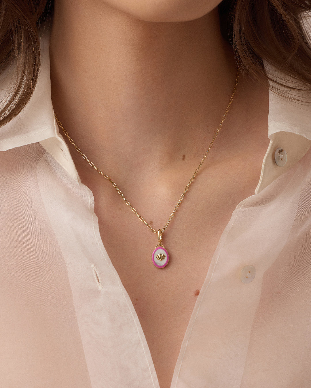 Power Gemstone Calming Parker Charm || option::18K Gold Plated