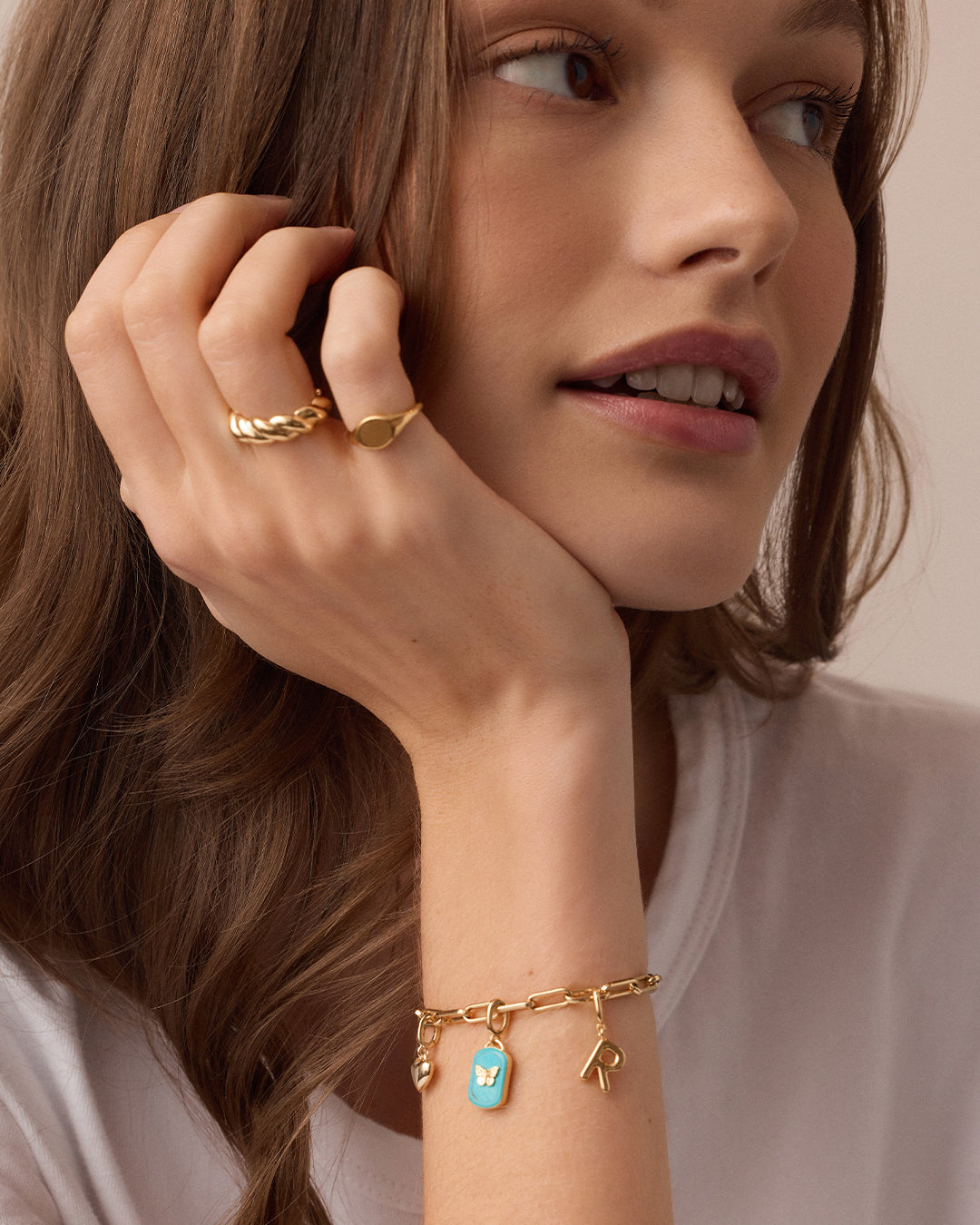 Power Gemstone Healing Parker Charm || option::18K Gold Plated