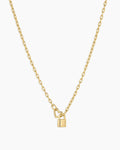 Heart Padlock Interlocking Necklace || option::18K Gold Plated