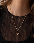 Heart Padlock Charm || option::18K Gold Plated