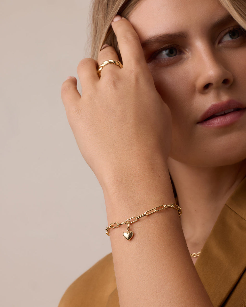 Helium Heart Parker Charm || option::18K Gold Plated