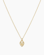 Diamond Bond Lock Necklace || option::14K Solid Gold