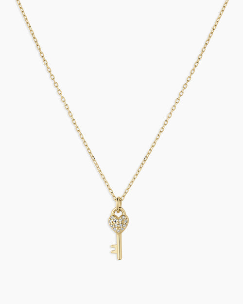 Diamond Bond Key Necklace || option::14K Solid Gold