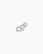Diamond Heart Padlock Charm || option::14K Solid White Gold