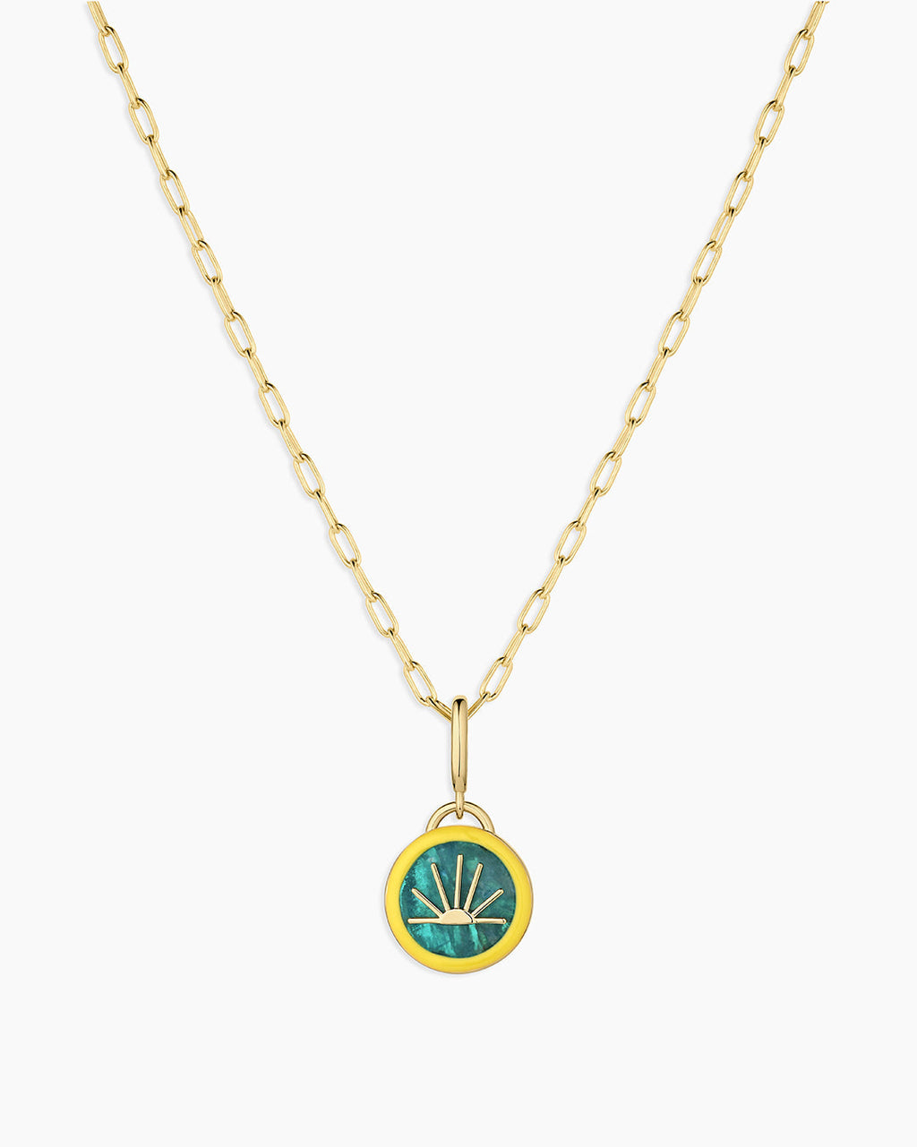 Power Gemstone Parker Charm Necklace Inspiration || option::18K Gold Plated