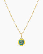 Power Gemstone Parker Charm Necklace Inspiration || option::18K Gold Plated