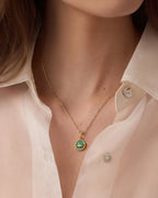 Power Gemstone Parker Charm Necklace Inspiration || option::18K Gold Plated