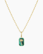 Power Gemstone Parker
 Charm Necklace Travel || option::18K Gold Plated