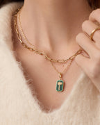 Power Gemstone Parker
 Charm Necklace Travel || option::18K Gold Plated