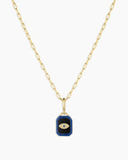 Power Gemstone Parker Charm Necklace Protection || option::18K Gold Plated