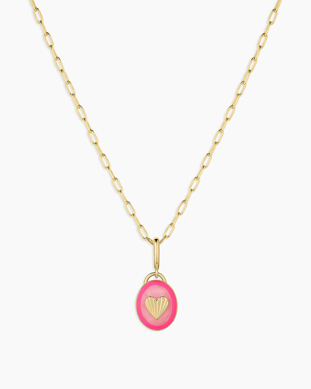 Power Gemstone Parker Charm Necklace Love || option::18K Gold Plated