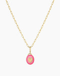 Power Gemstone Parker Charm Necklace Love || option::18K Gold Plated