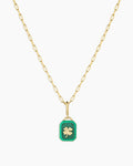 Power Gemstone Parker Charm Necklace Luck || option::18K Gold Plated
