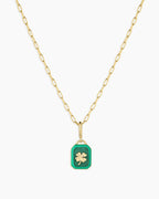 Power Gemstone Parker Charm Necklace Luck || option::18K Gold Plated