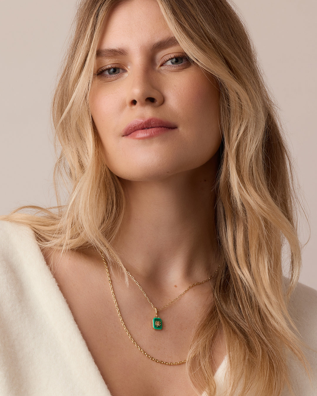 Power Gemstone Parker Charm Necklace Luck || option::18K Gold Plated
