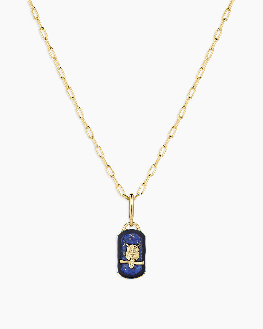 Power Gemstone Parker Charm Necklace Wisdom || option::18K Gold Plated
