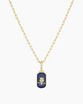 Power Gemstone Parker Charm Necklace Wisdom || option::18K Gold Plated