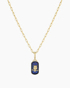 Power Gemstone Parker Charm Necklace Wisdom || option::18K Gold Plated