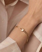 Heart Padlock Bracelet || option::18K Gold Plated