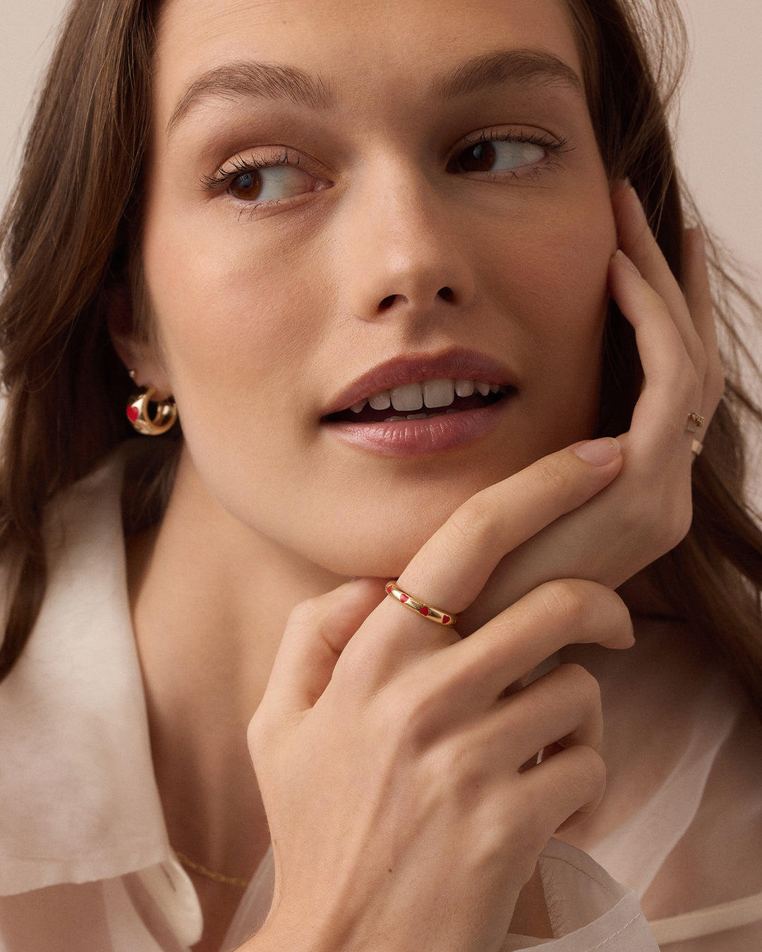 Amour Helium Heart Ring || option::18K Gold Plated || set::amour-helium-heart-ring-stl