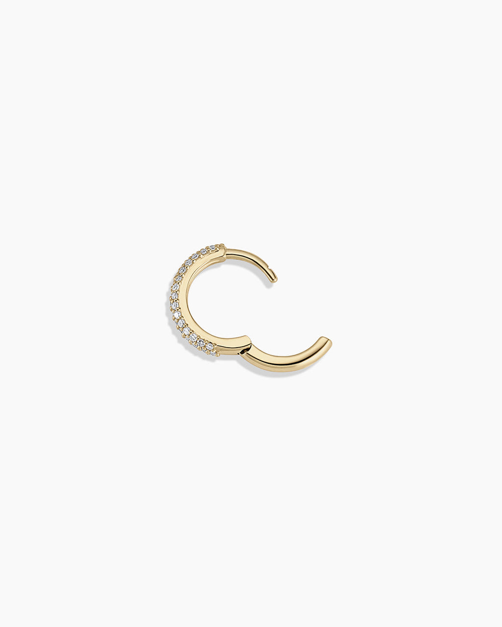Diamond Paseo Single Huggie || option::14K Solid Gold