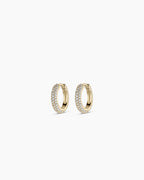 Diamond Paseo Huggies || option::14K Solid Gold