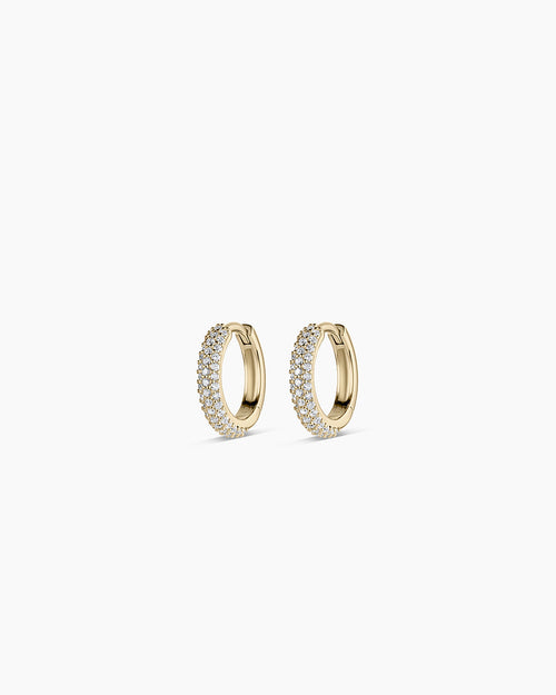 Diamond Paseo Huggies || option::14K Solid Gold