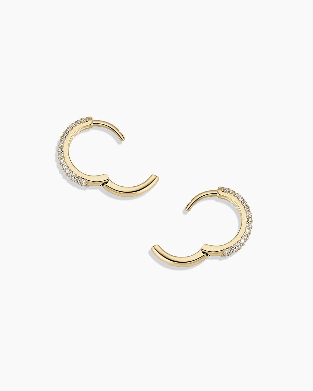 Diamond Paseo Huggies || option::14K Solid Gold