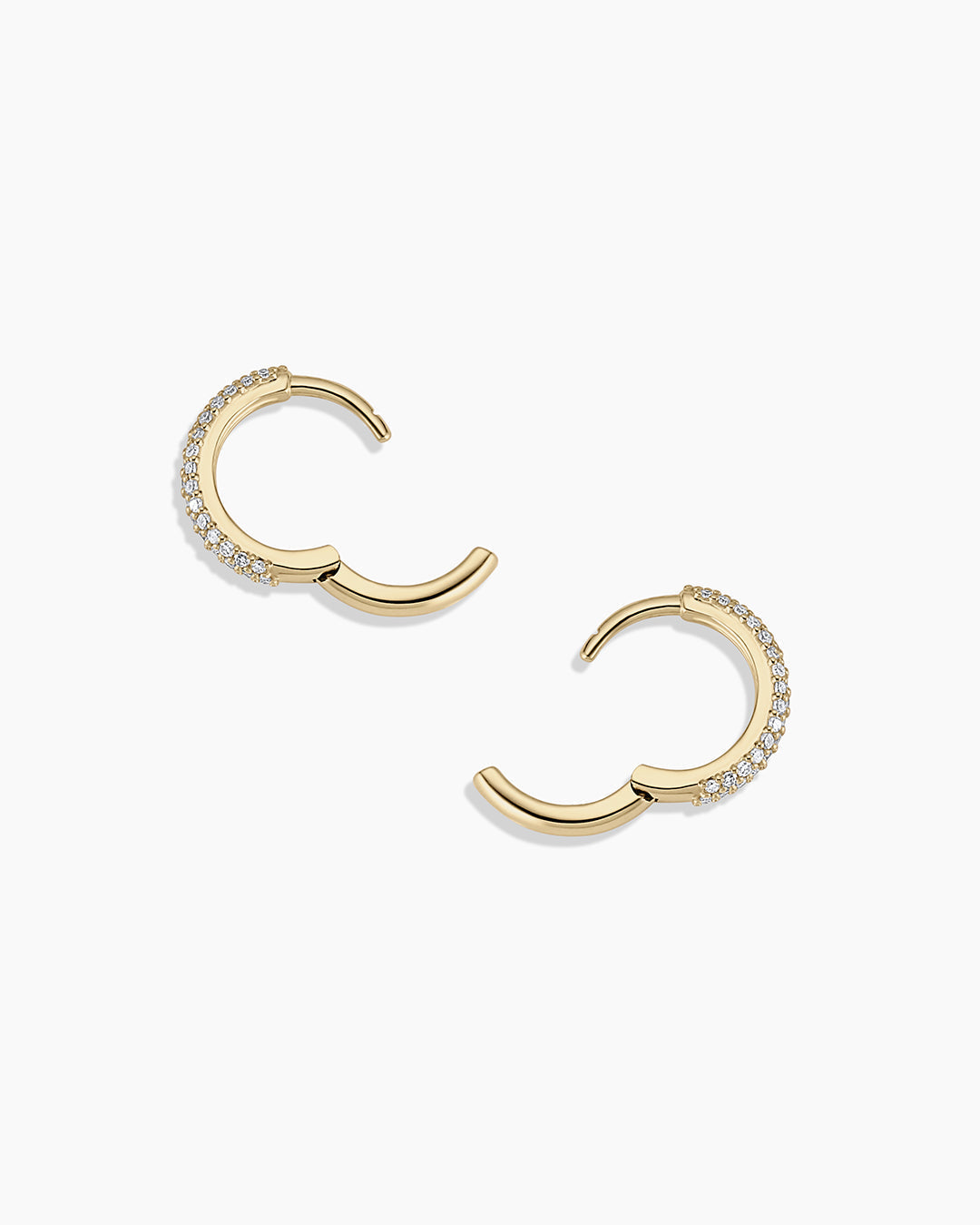 Diamond Paseo Huggies || option::14K Solid Gold