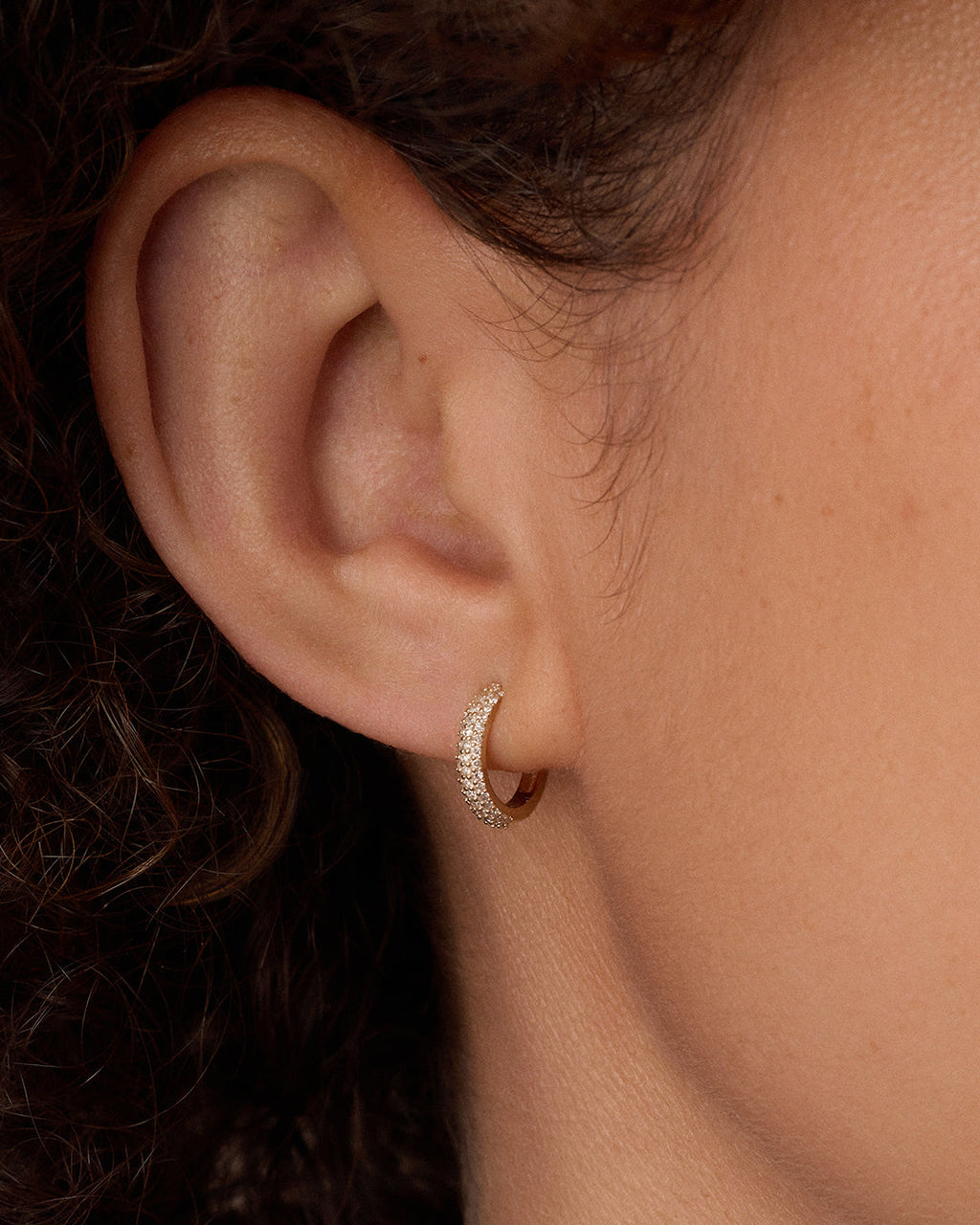 Diamond Paseo Huggies || option::14K Solid Gold