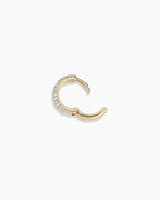 Diamond Paseo Statement Single Huggie || option::14K Solid Gold