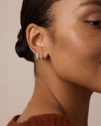 Diamond Paseo Statement Single Huggie || option::14K Solid Gold