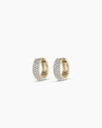 Diamond Paseo Statement Huggies || option::14K Solid Gold