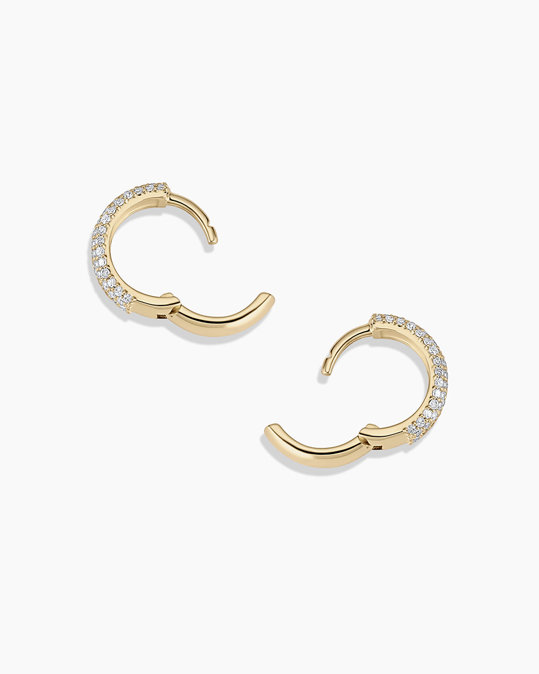 Diamond Paseo Statement Huggies || option::14K Solid Gold