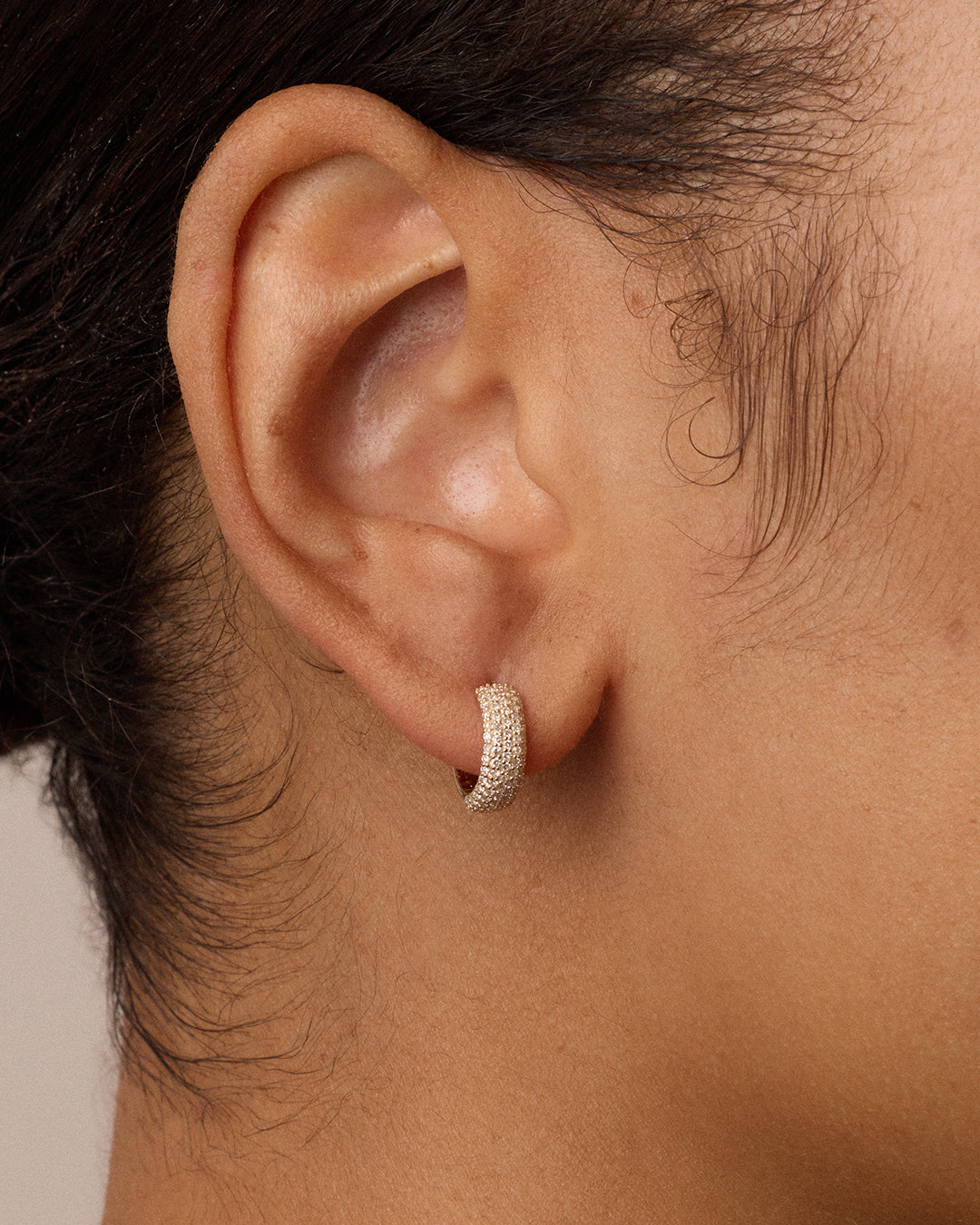 Diamond Paseo Statement Huggies || option::14K Solid Gold