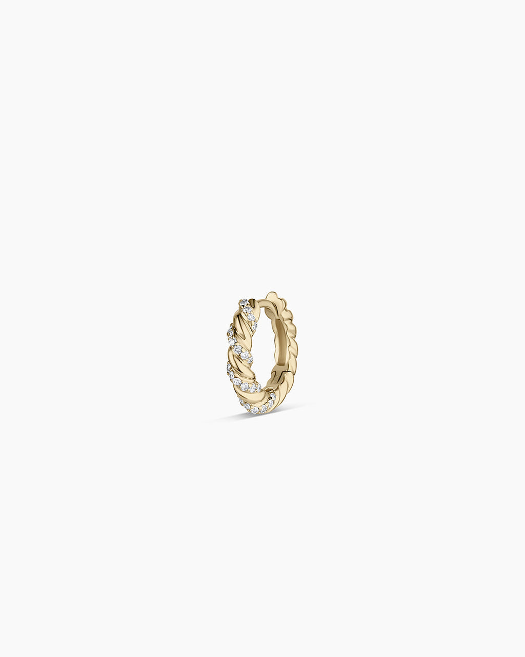 Diamond Crew Single Huggie || option::14K Solid Gold