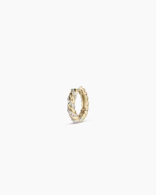 Diamond Crew Single Huggie || option::14K Solid Gold