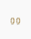 Diamond Crew Huggies || option::14K Solid Gold