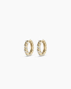 Diamond Crew Huggies || option::14K Solid Gold
