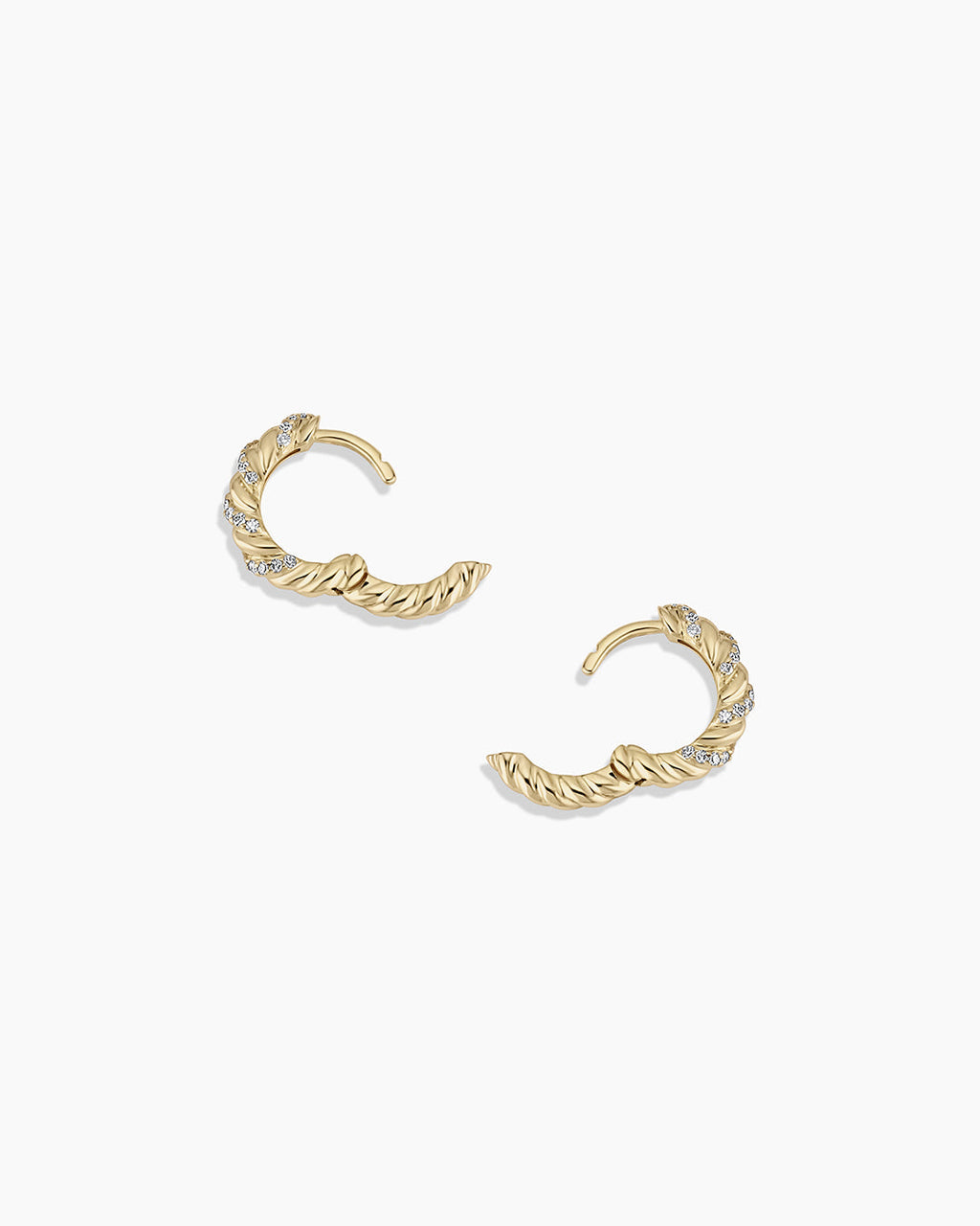 Diamond Crew Huggies || option::14K Solid Gold