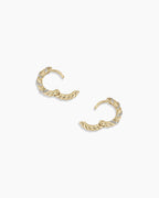 Diamond Crew Huggies || option::14K Solid Gold