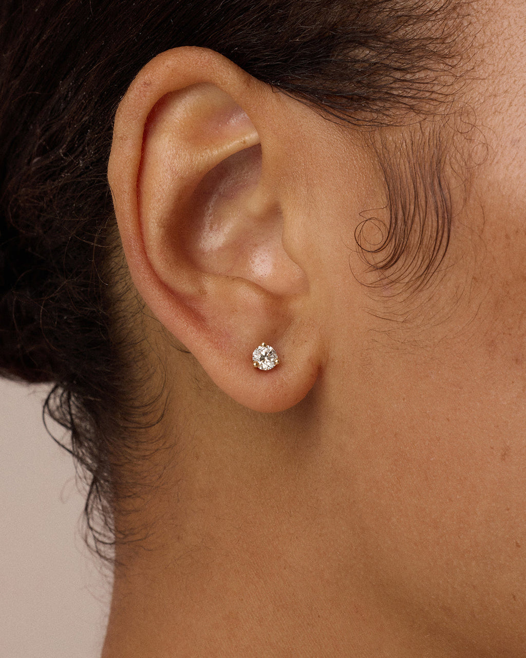 Lab Grown Diamond Solitaire Single Stud || option::14K Solid Gold, .25ct