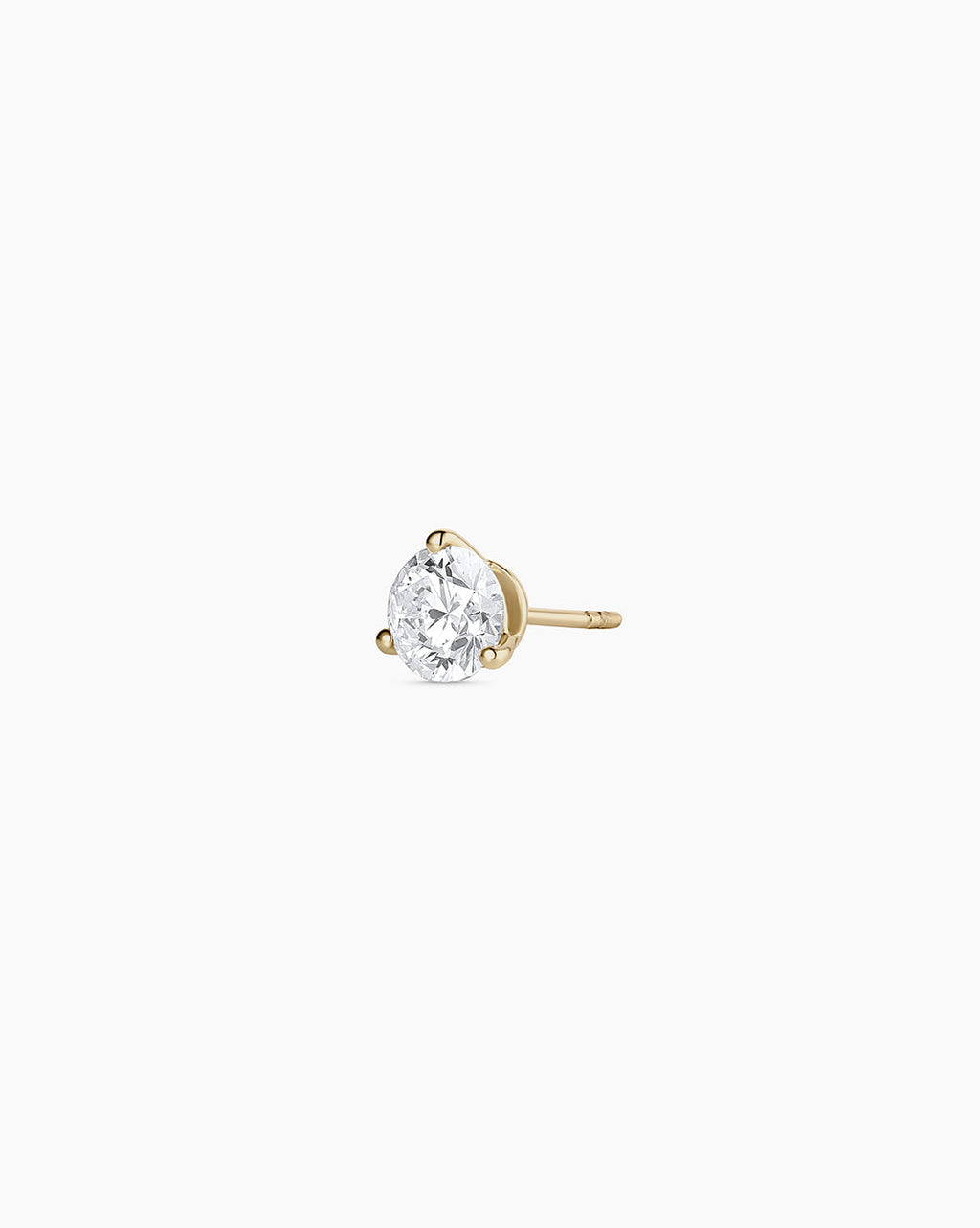 Lab Grown Diamond Solitaire Single Stud || option::14K Solid Gold, .9ct