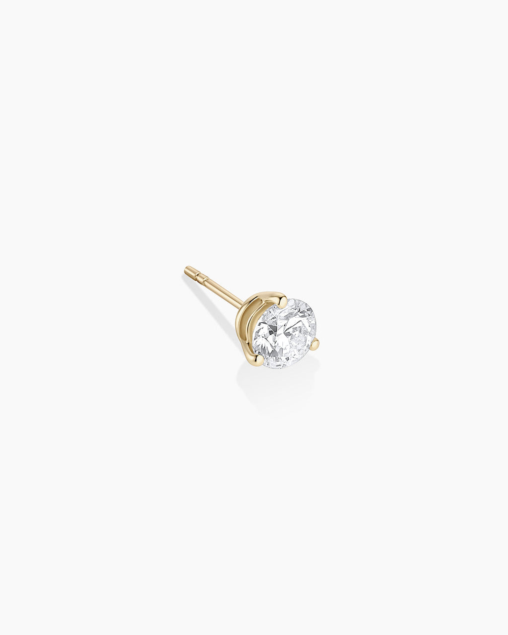 Lab Grown Diamond Solitaire Single Stud || option::14K Solid Gold, .9ct