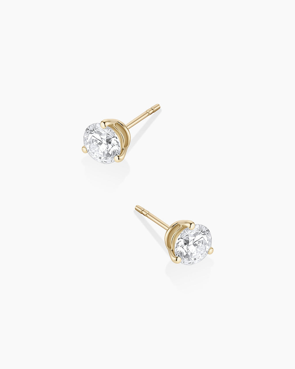 Lab Grown Diamond Solitaire Studs || option::14K Solid Gold, .9ct