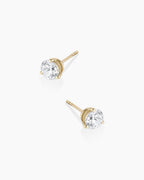 Lab Grown Diamond Solitaire Studs || option::14K Solid Gold, .9ct